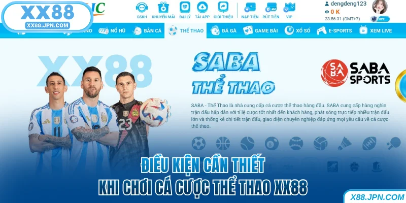 Điều kiện cần có khi chơi thể thao XX88
