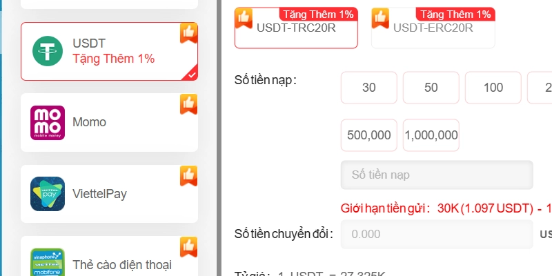 Chọn cổng thanh toán TRC hoặc ERC